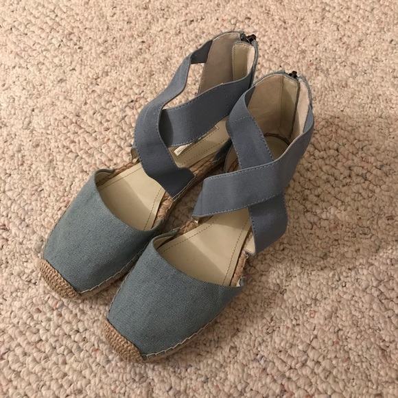 BCBGeneration Shoes - BCBG Denim Crisscross Strapped Espadrilles